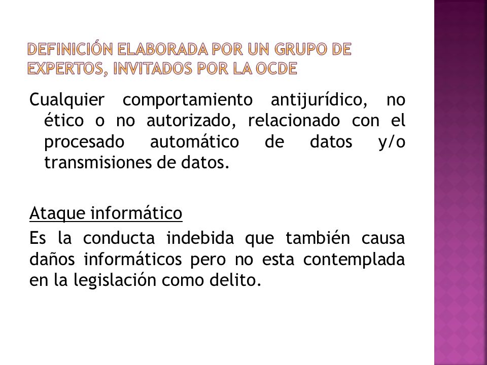 definición elaborada por un grupo de expertos, invitados por la OCDE