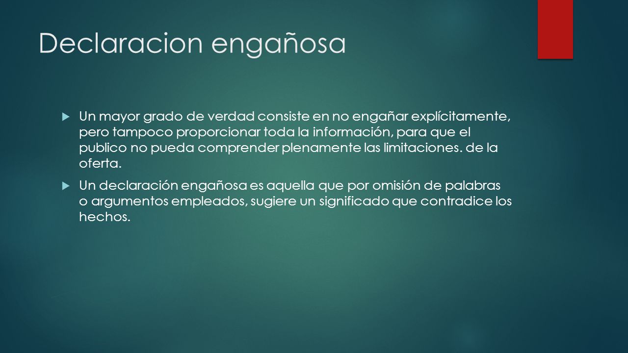 Declaracion engañosa