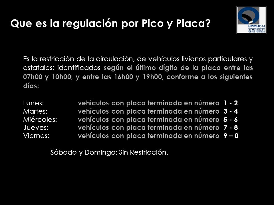 Que es la regulación por Pico y Placa