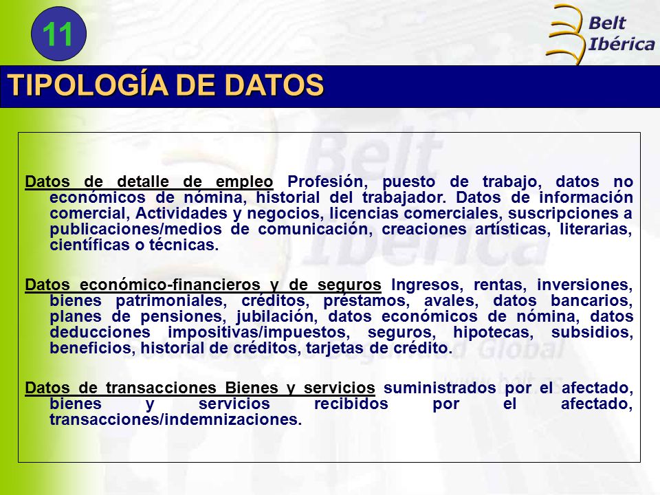 11 TIPOLOGÍA DE DATOS.