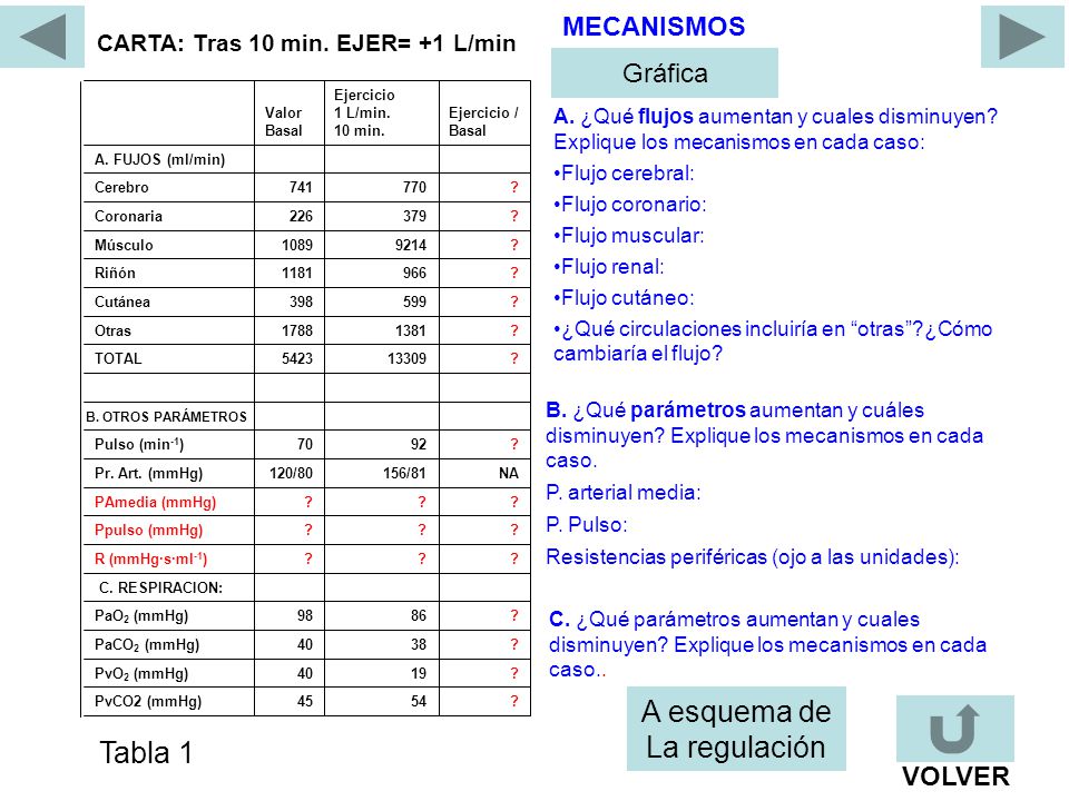 A esquema de La regulación Tabla 1 MECANISMOS Gráfica VOLVER