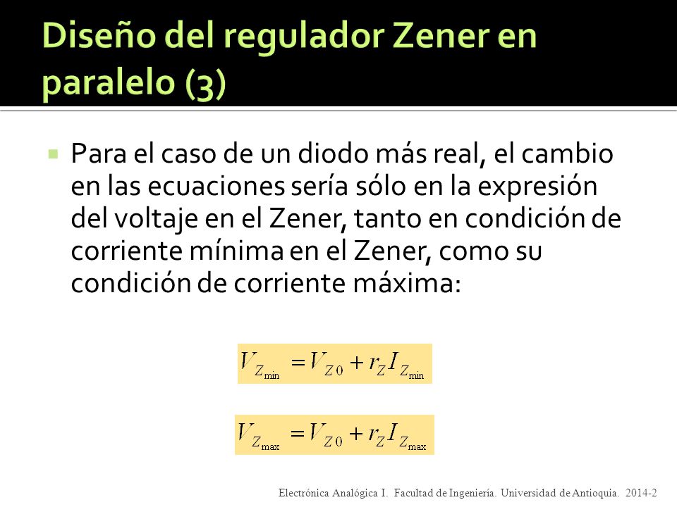 Diseño del regulador Zener en paralelo (3)