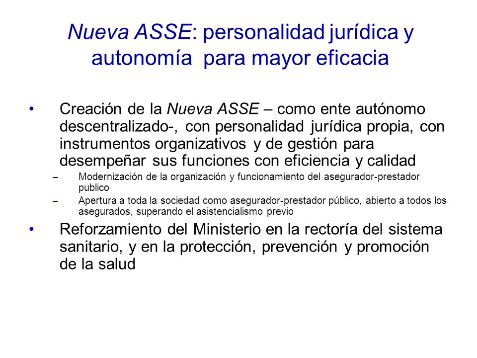 Nueva ASSE: personalidad jurídica y autonomía para mayor eficacia