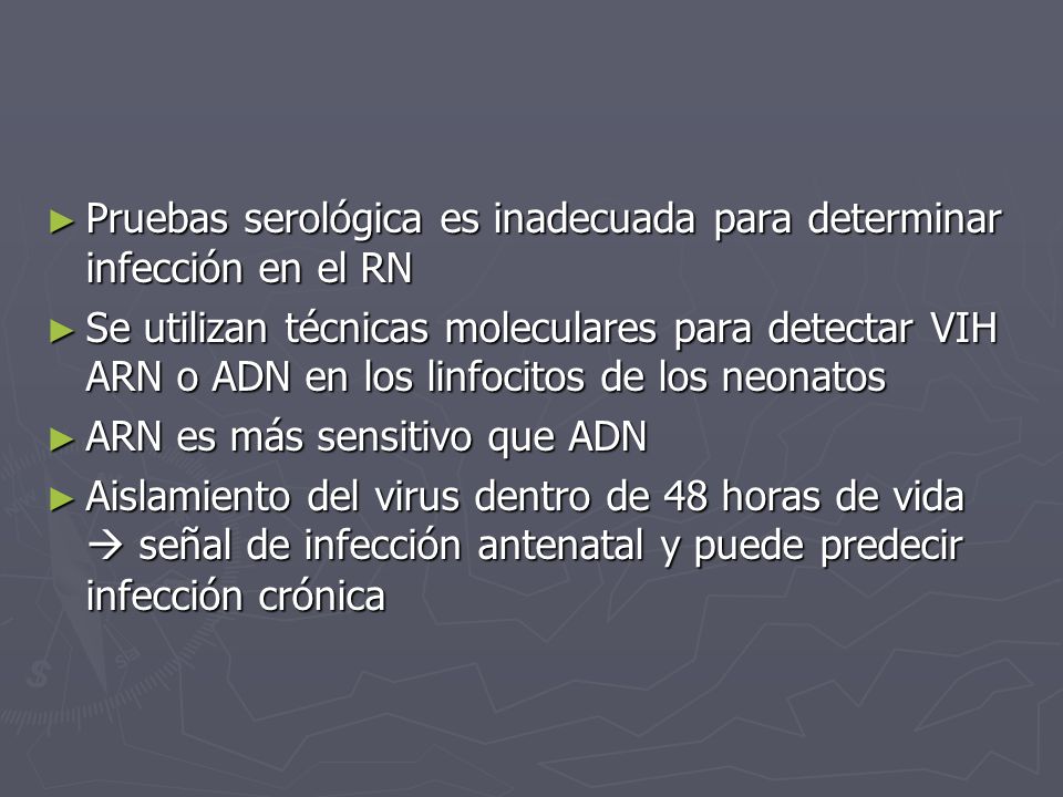Pruebas serológica es inadecuada para determinar infección en el RN