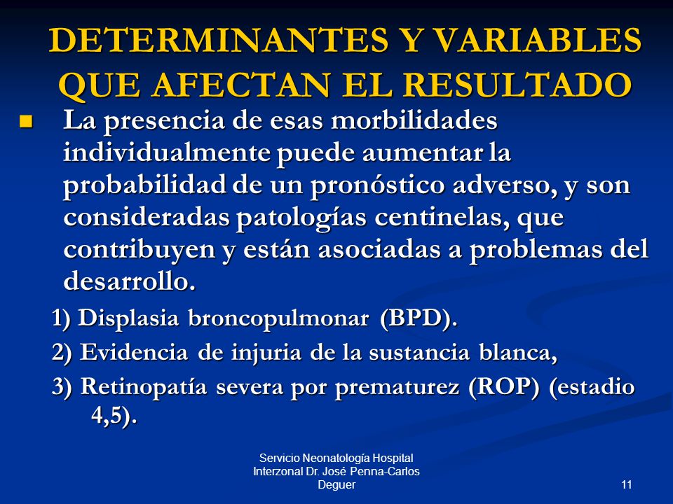 DETERMINANTES Y VARIABLES QUE AFECTAN EL RESULTADO