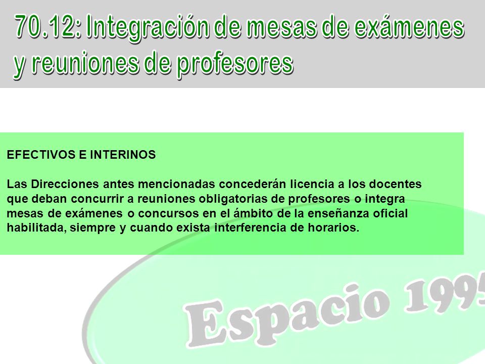 70.12: Integración de mesas de exámenes y reuniones de profesores