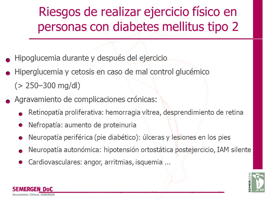 Riesgos de realizar ejercicio físico en personas con diabetes mellitus tipo 2