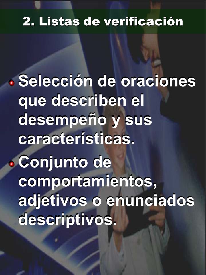 2. Listas de verificación