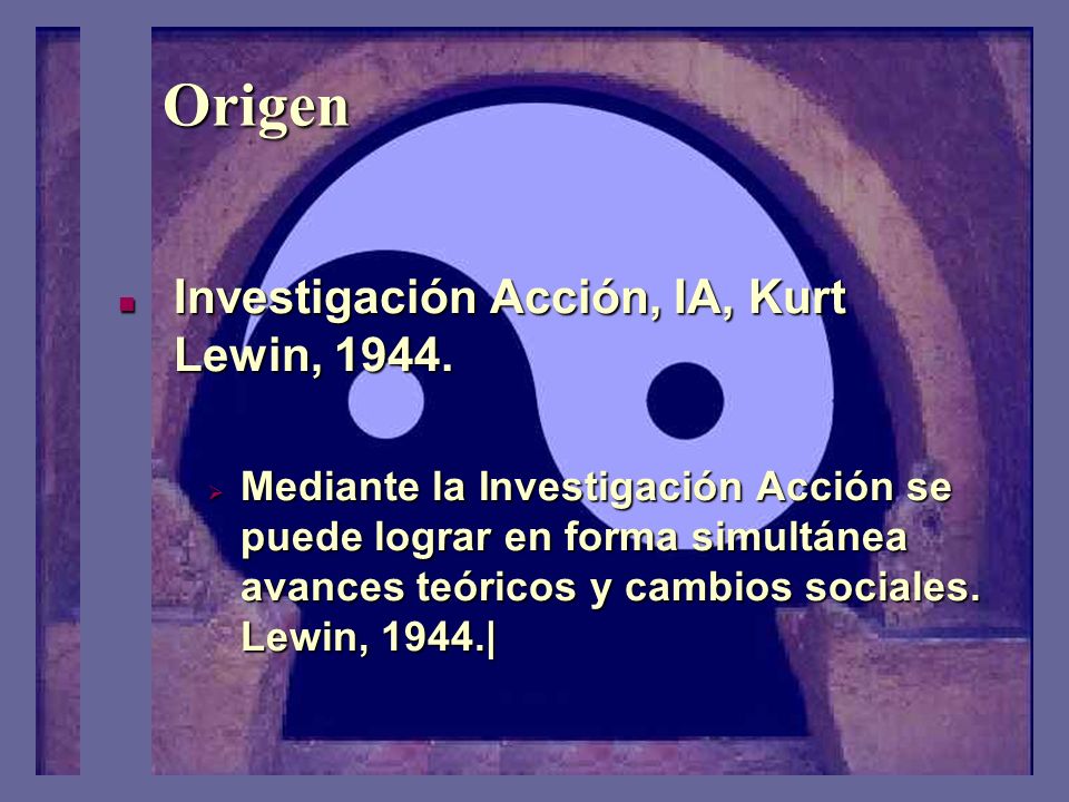 Origen Investigación Acción, IA, Kurt Lewin, 1944.