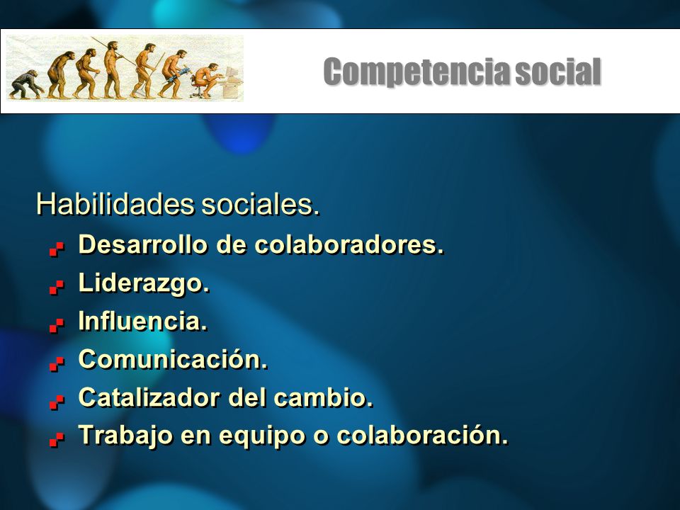 Competencia social Habilidades sociales. Desarrollo de colaboradores.