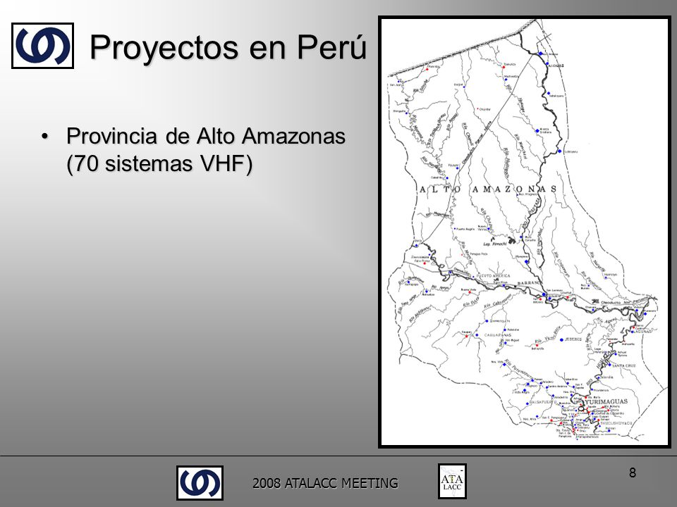 Proyectos en Perú Provincia de Alto Amazonas (70 sistemas VHF)