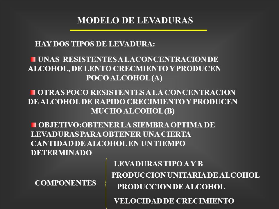 MODELO DE LEVADURAS HAY DOS TIPOS DE LEVADURA: