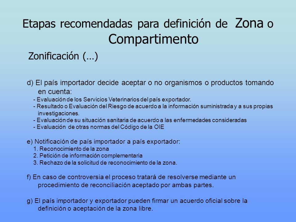Etapas recomendadas para definición de Zona o Compartimento