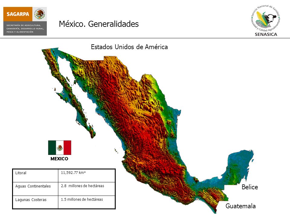 México. Generalidades Estados Unidos de América Belice Guatemala