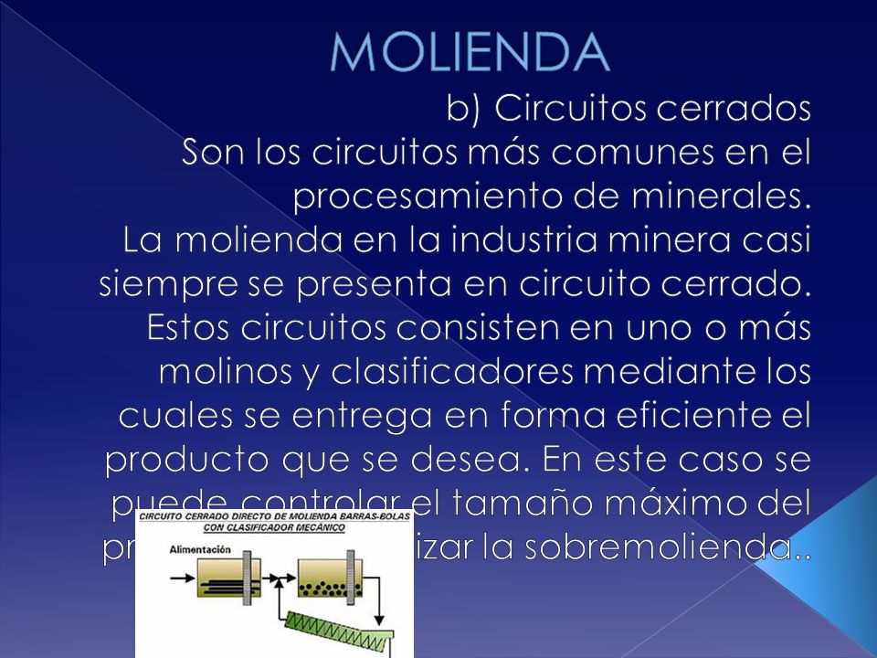 MOLIENDA b) Circuitos cerrados Son los circuitos más comunes en el