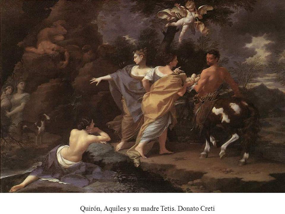 Quirón, Aquiles y su madre Tetis. Donato Creti