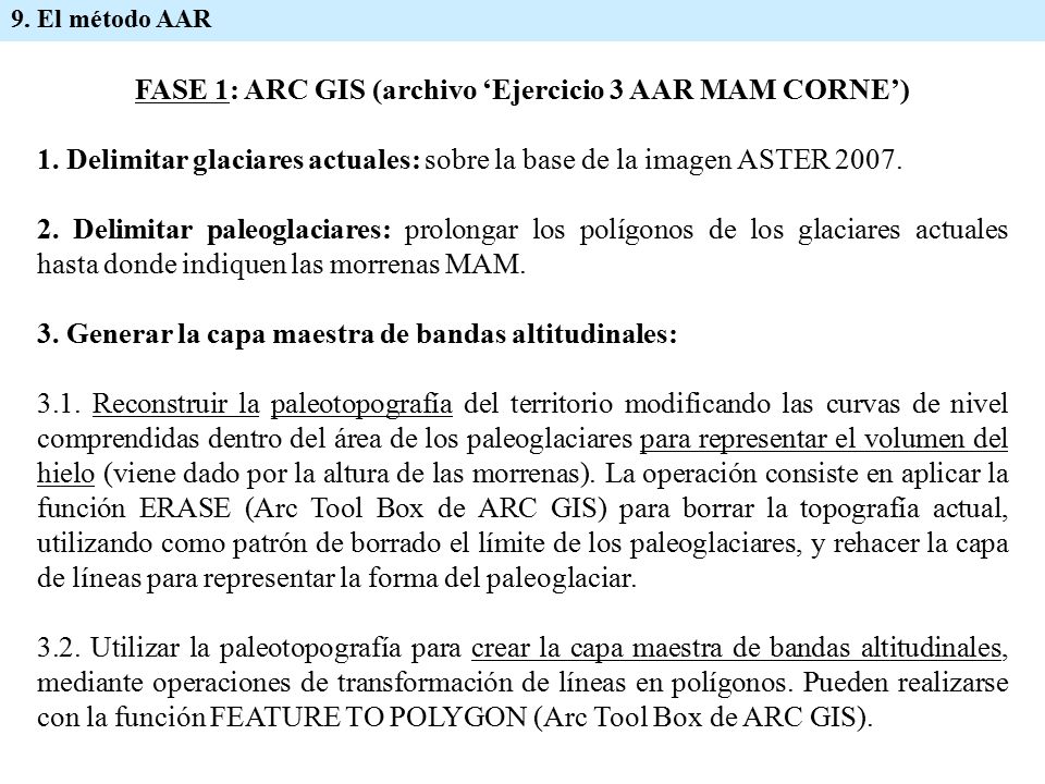 FASE 1: ARC GIS (archivo ‘Ejercicio 3 AAR MAM CORNE’)