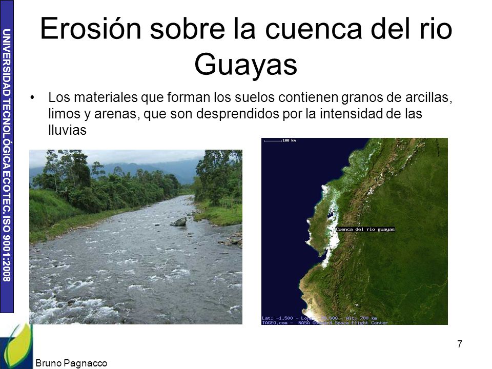 Erosión sobre la cuenca del rio Guayas