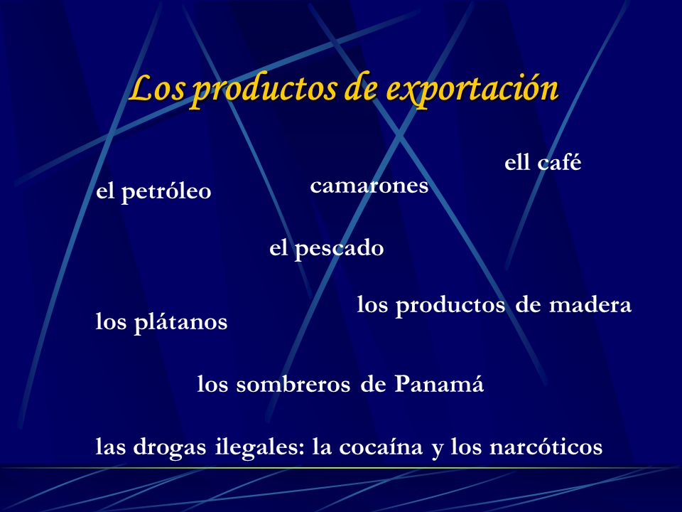 Los productos de exportación