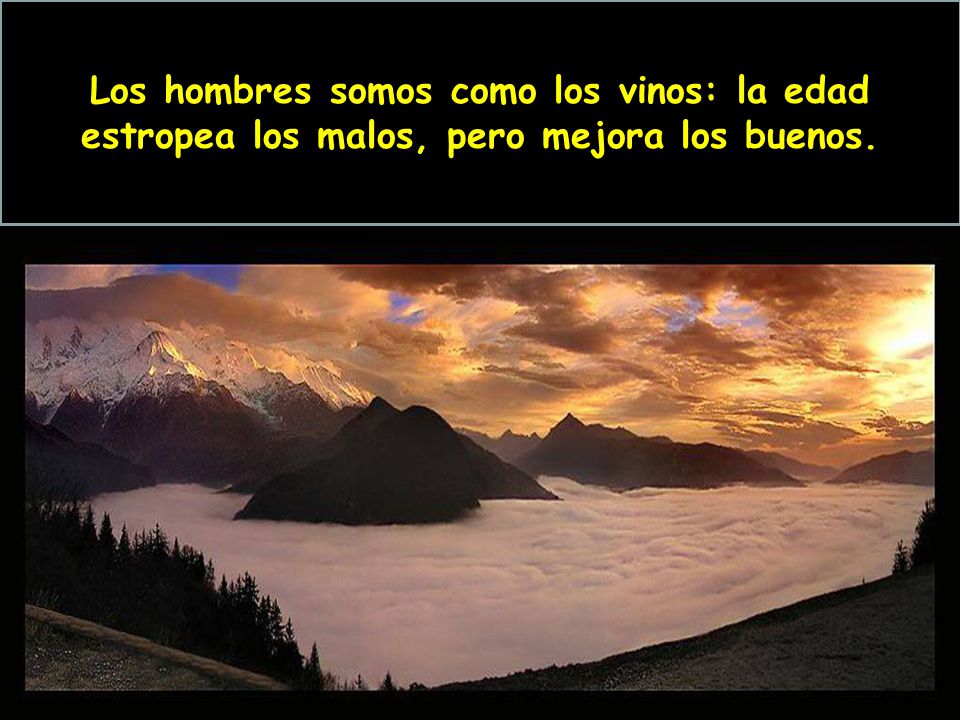 Los hombres somos como los vinos: la edad estropea los malos, pero mejora los buenos.