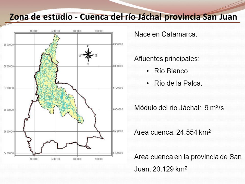 Zona de estudio - Cuenca del río Jáchal provincia San Juan