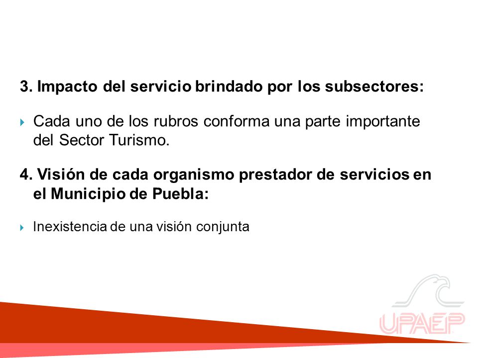 3. Impacto del servicio brindado por los subsectores:
