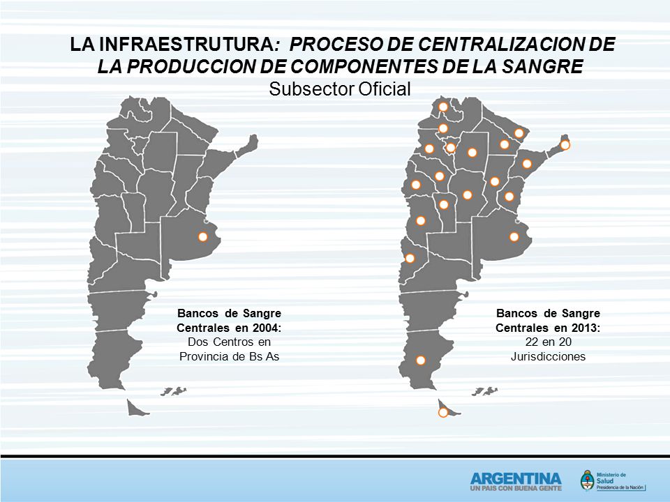 LA INFRAESTRUTURA: PROCESO DE CENTRALIZACION DE LA PRODUCCION DE COMPONENTES DE LA SANGRE