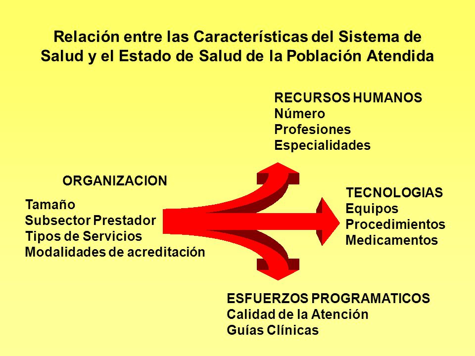 Relación entre las Características del Sistema de Salud y el Estado de Salud de la Población Atendida