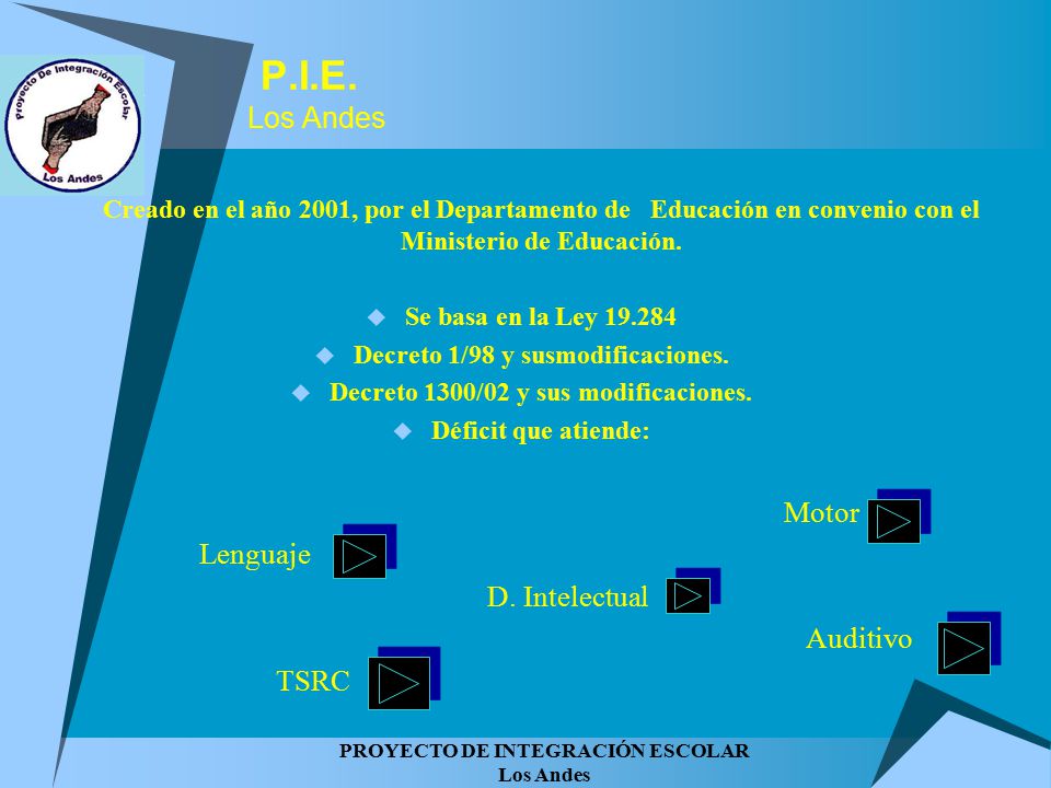 P.I.E. Los Andes Motor Lenguaje D. Intelectual Auditivo TSRC