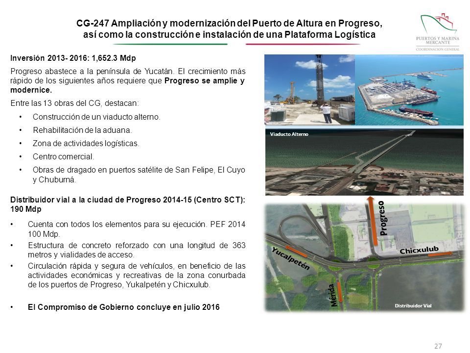 CG-247 Ampliación y modernización del Puerto de Altura en Progreso, así como la construcción e instalación de una Plataforma Logística