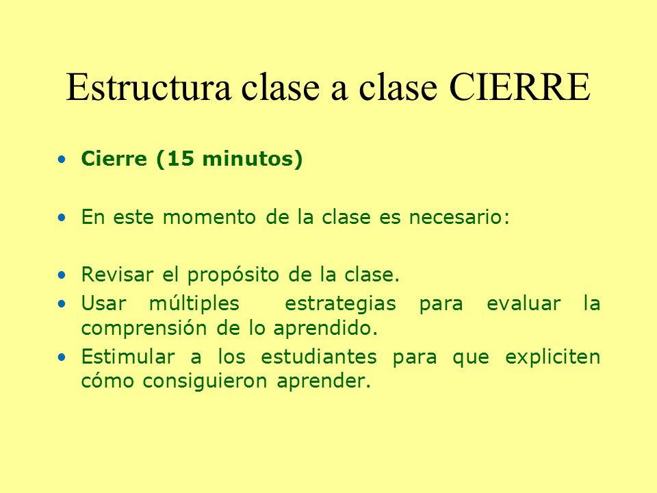 Estructura clase a clase CIERRE
