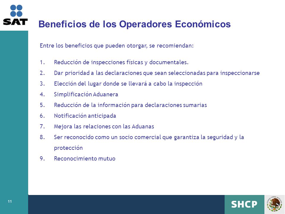 Beneficios de los Operadores Económicos