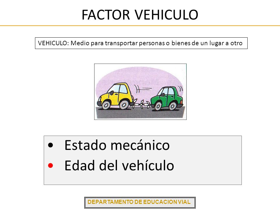 FACTOR VEHICULO Estado mecánico Edad del vehículo