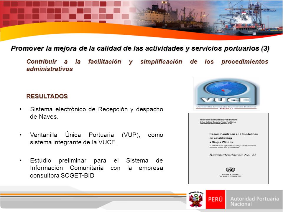 Promover la mejora de la calidad de las actividades y servicios portuarios (3)