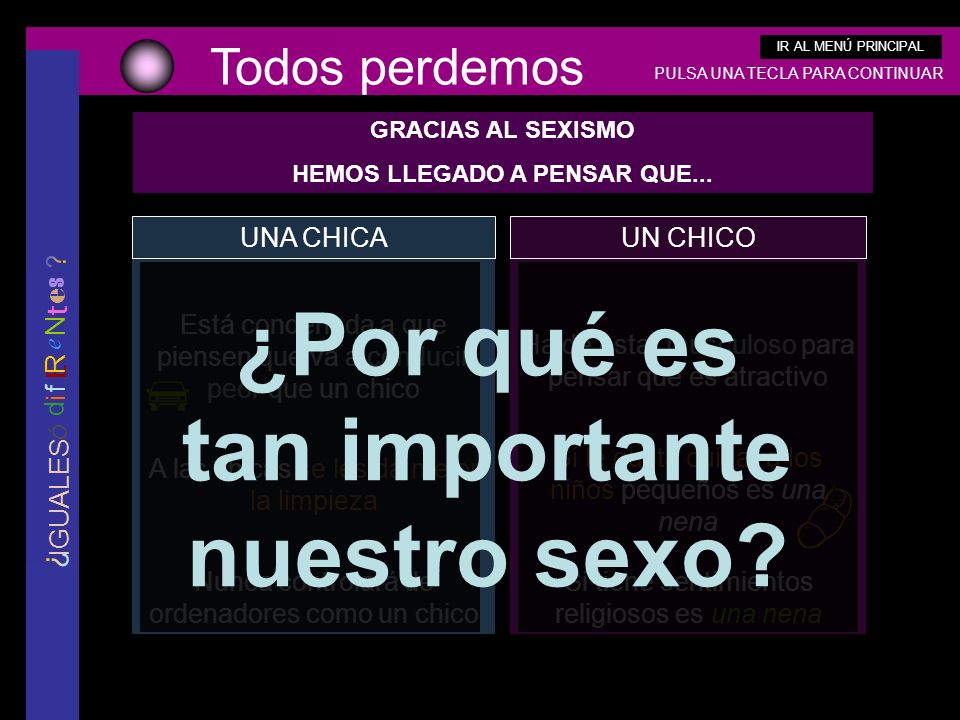 HEMOS LLEGADO A PENSAR QUE... ¿Por qué es tan importante nuestro sexo