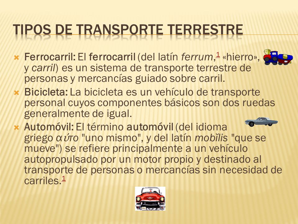 TIPOS DE TRANSPORTE TERRESTRE
