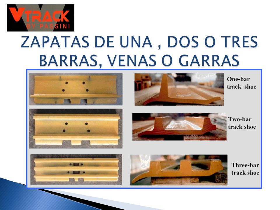 ZAPATAS DE UNA , DOS O TRES BARRAS, VENAS O GARRAS