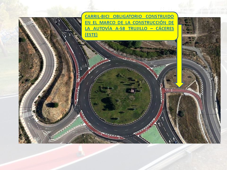 CARRIL-BICI OBLIGATORIO CONSTRUIDO EN EL MARCO DE LA CONSTRUCCIÓN DE LA AUTOVÍA A-58 TRUJILLO – CÁCERES (ESTE)