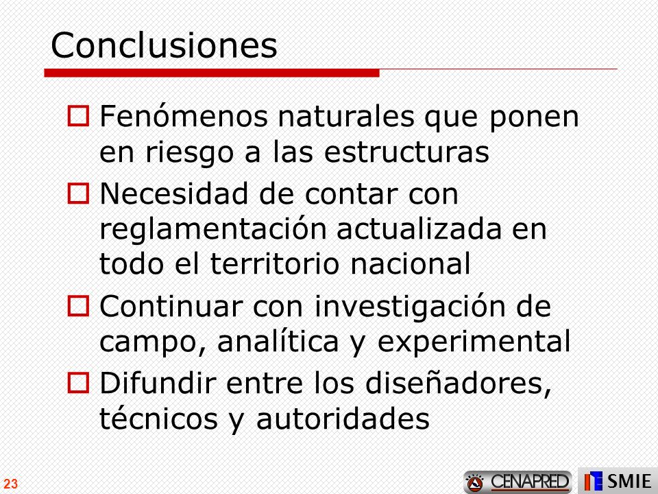 Conclusiones Fenómenos naturales que ponen en riesgo a las estructuras