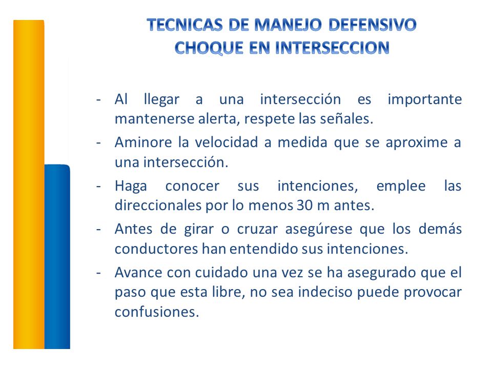 TECNICAS DE MANEJO DEFENSIVO CHOQUE EN INTERSECCION