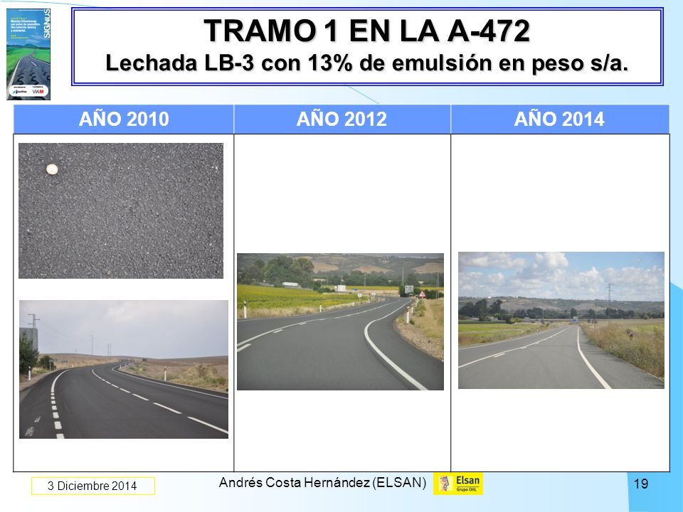 TRAMO 1 EN LA A-472 Lechada LB-3 con 13% de emulsión en peso s/a.