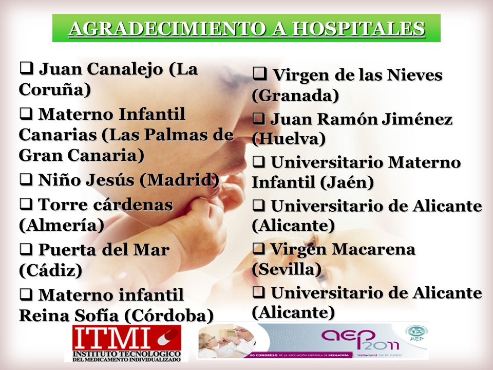 AGRADECIMIENTO A HOSPITALES
