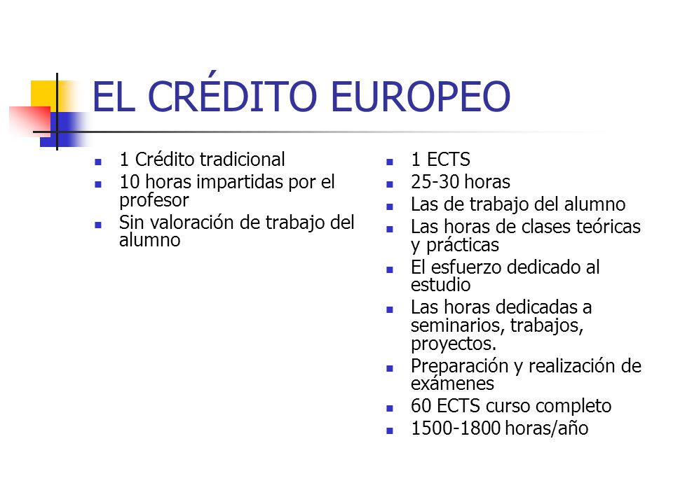 EL CRÉDITO EUROPEO 1 Crédito tradicional