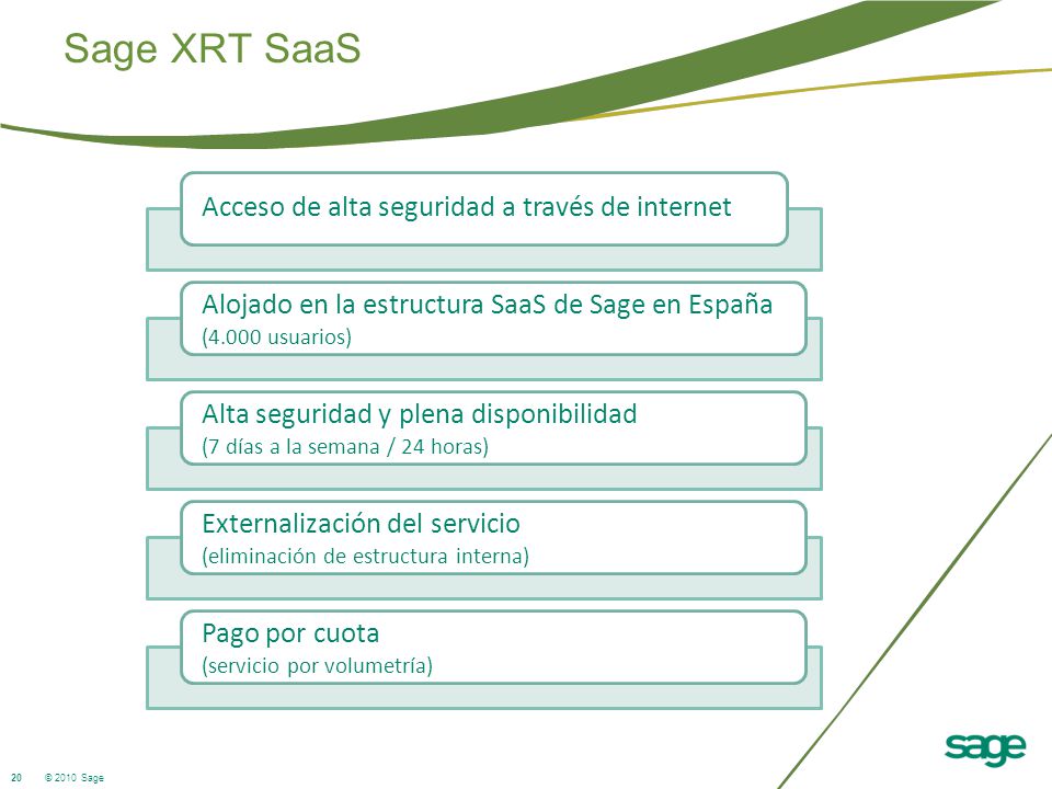 Sage XRT SaaS Acceso de alta seguridad a través de internet