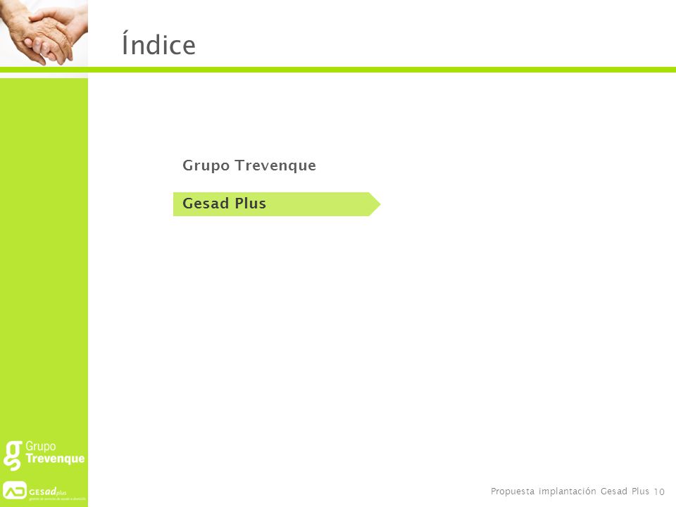 Índice Grupo Trevenque Gesad Plus Propuesta implantación Gesad Plus 10