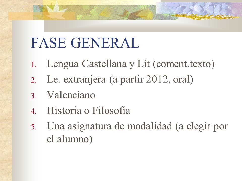 FASE GENERAL Lengua Castellana y Lit (coment.texto)