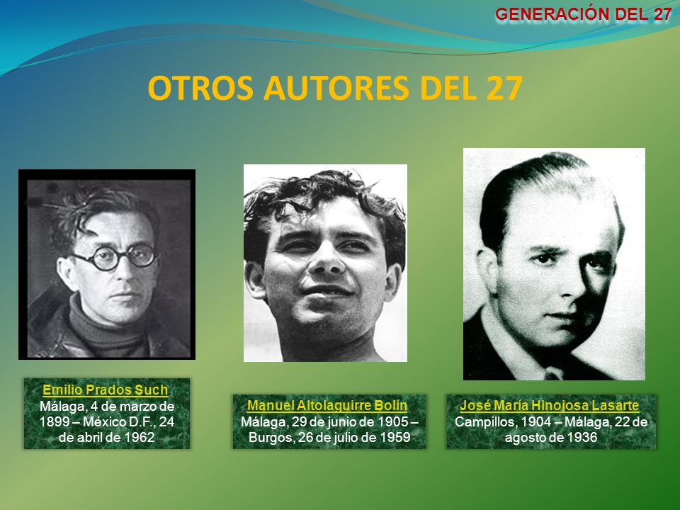 OTROS AUTORES DEL 27 GENERACIÓN DEL 27 Emilio Prados Such.