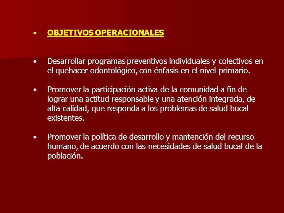 OBJETIVOS OPERACIONALES