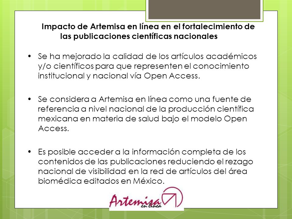 Impacto de Artemisa en línea en el fortalecimiento de las publicaciones científicas nacionales