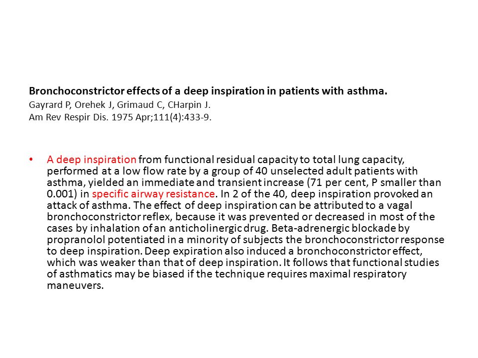 Bronchoconstrictor effects of a deep inspiration in patients with asthma.